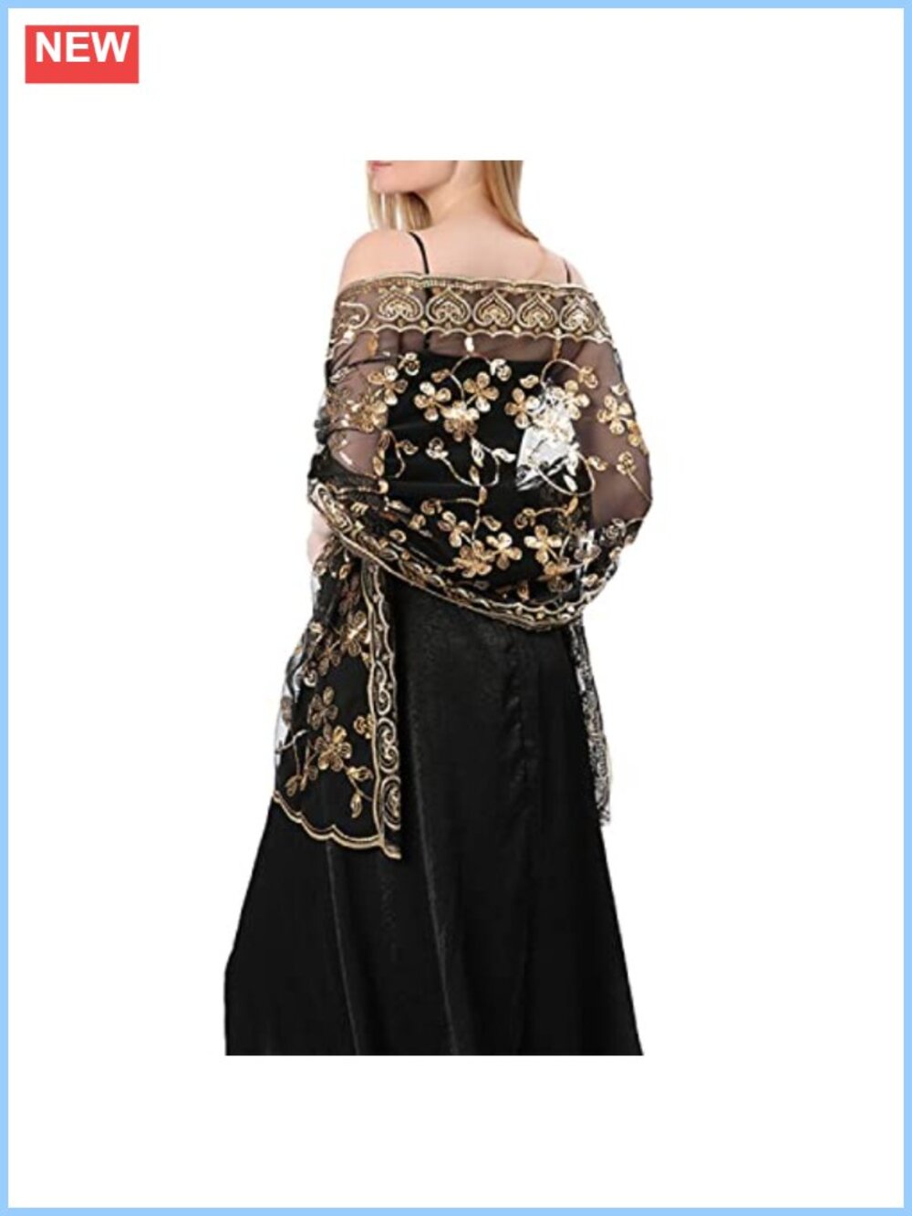 Sequin Shawl Wrap Sheer Sparkling Pashmina for Wedding Party Bridesmaid